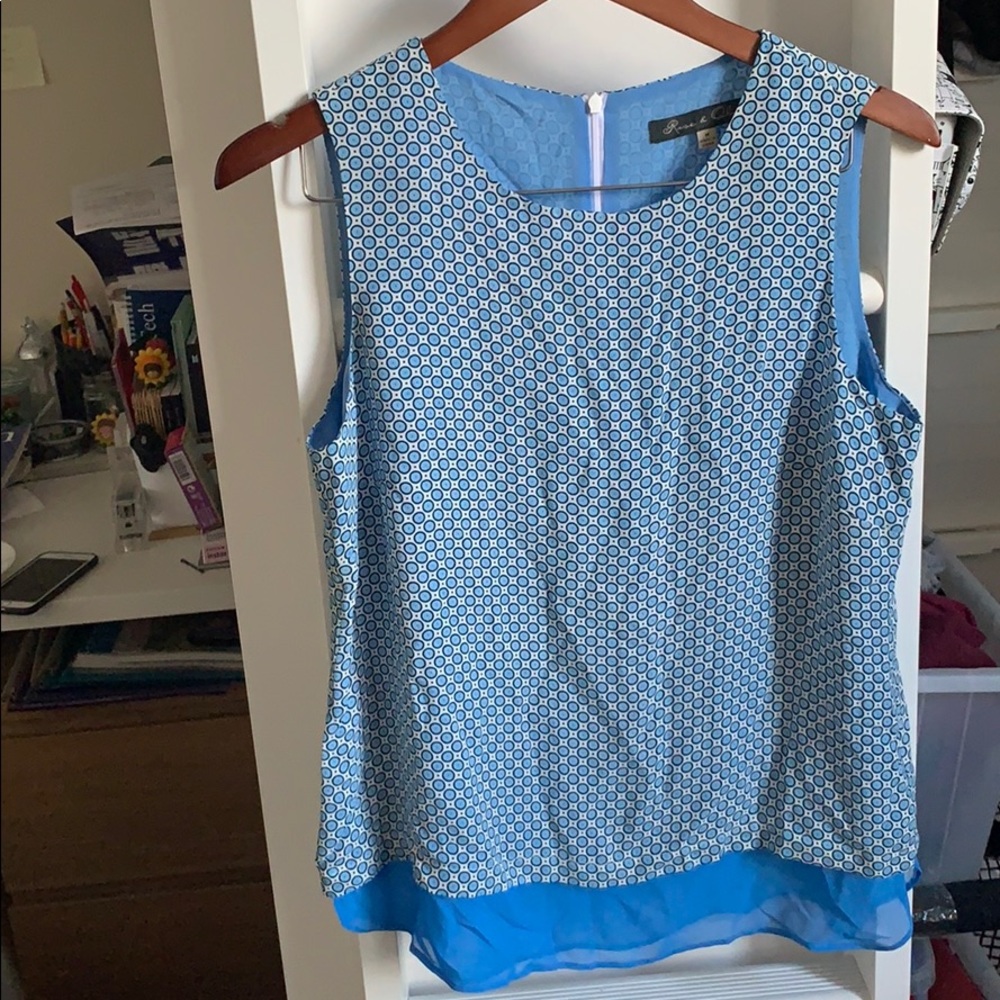 Rose+Olive sleeveless tank top Sky blue size M